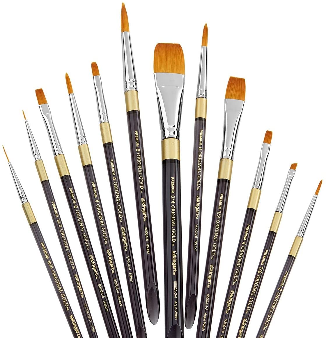 KINGART Original Golden TAKLON Acrylic Handle brush set