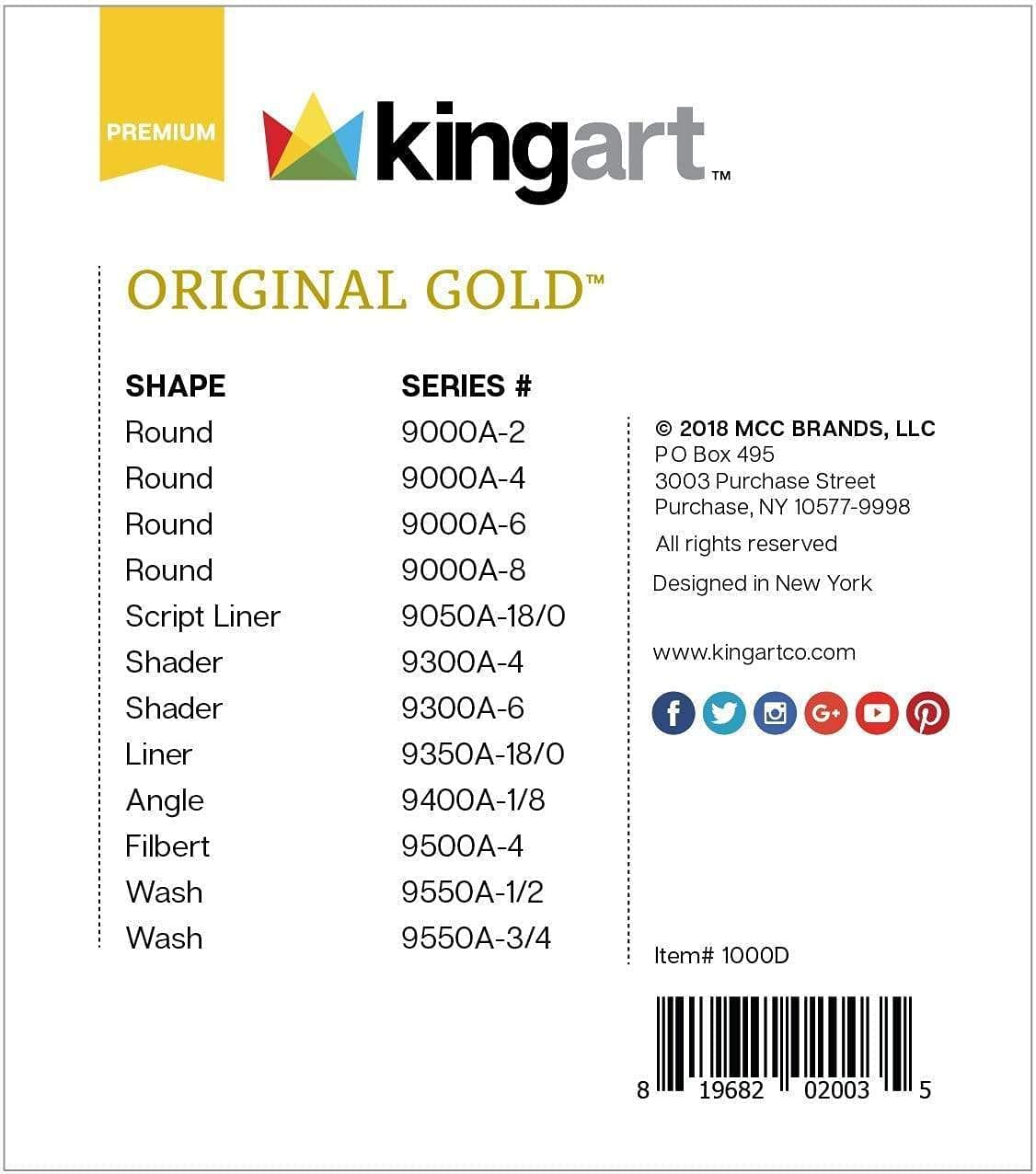 KINGART Original Golden TAKLON Acrylic Handle features