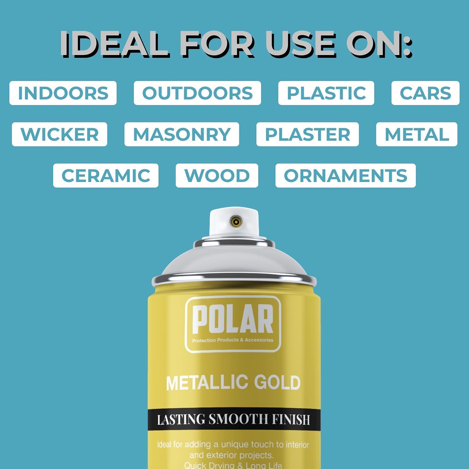 Polar Metallic Gold Spray Paint - 400ml - Multi-Purpose Use ideal use