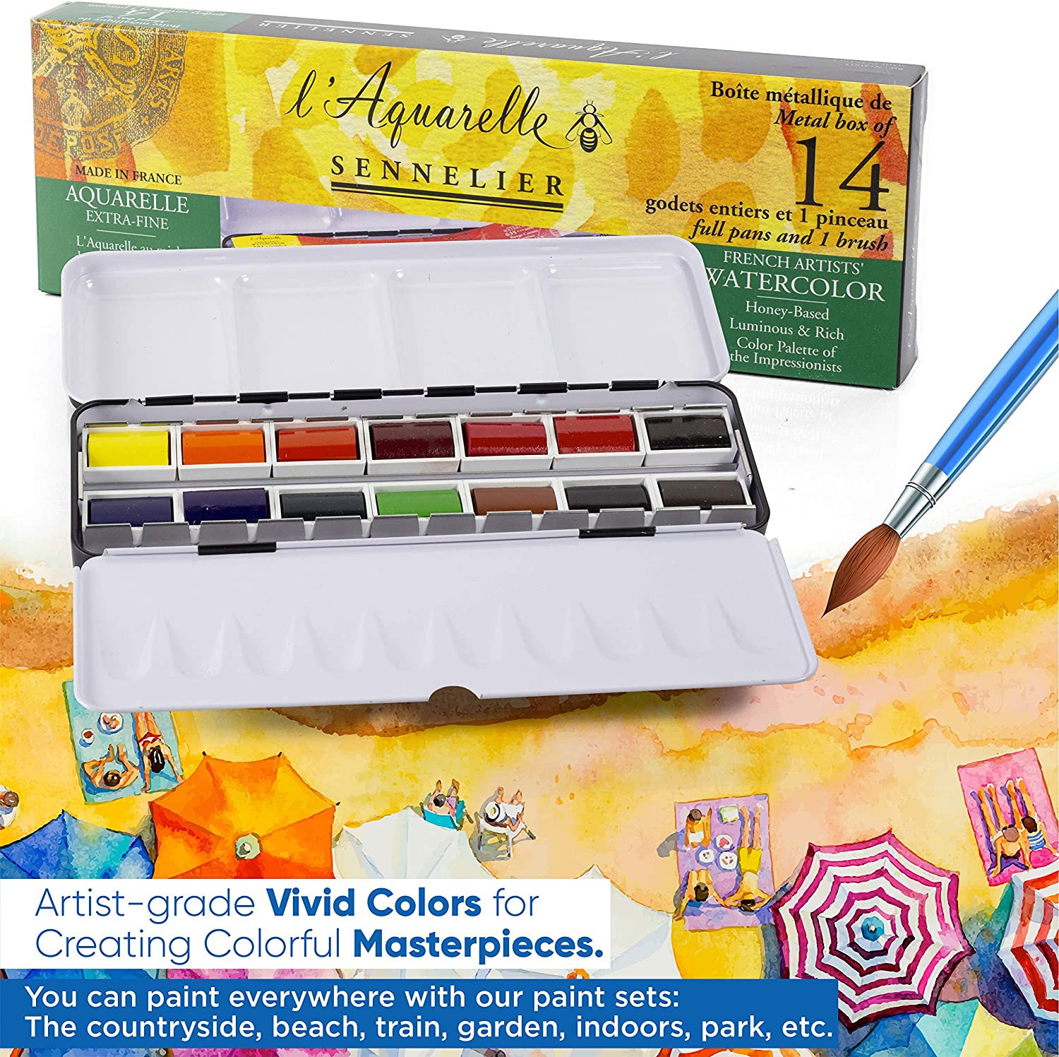 Sennelier - L'Aquarelle Professional Watercolor Paint Set (14 Full Pans) ad
