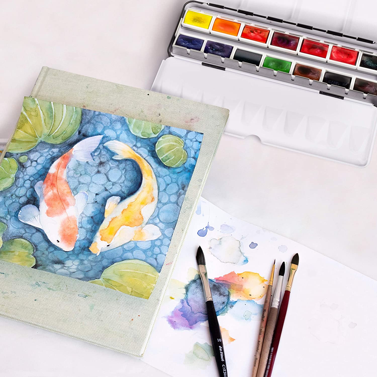 Sennelier - L'Aquarelle Professional Watercolor Paint Set (14 Full Pa on kdesns)