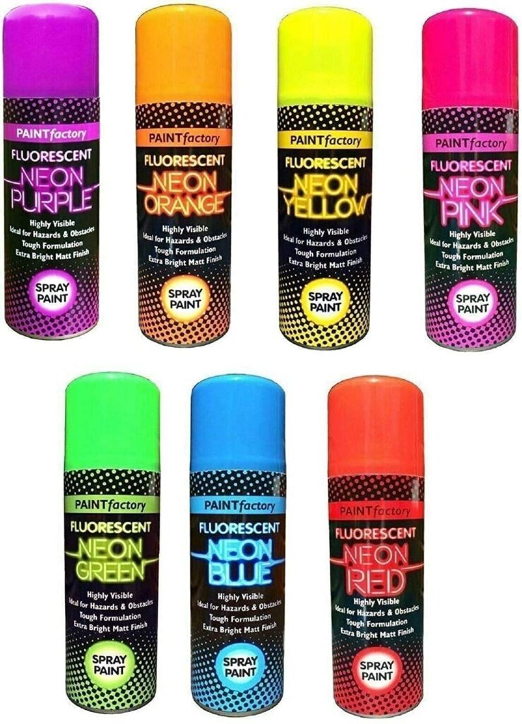 HOMION 12 CANS of Fluorescent NEON Spray can Paint 200 ml Graff main image