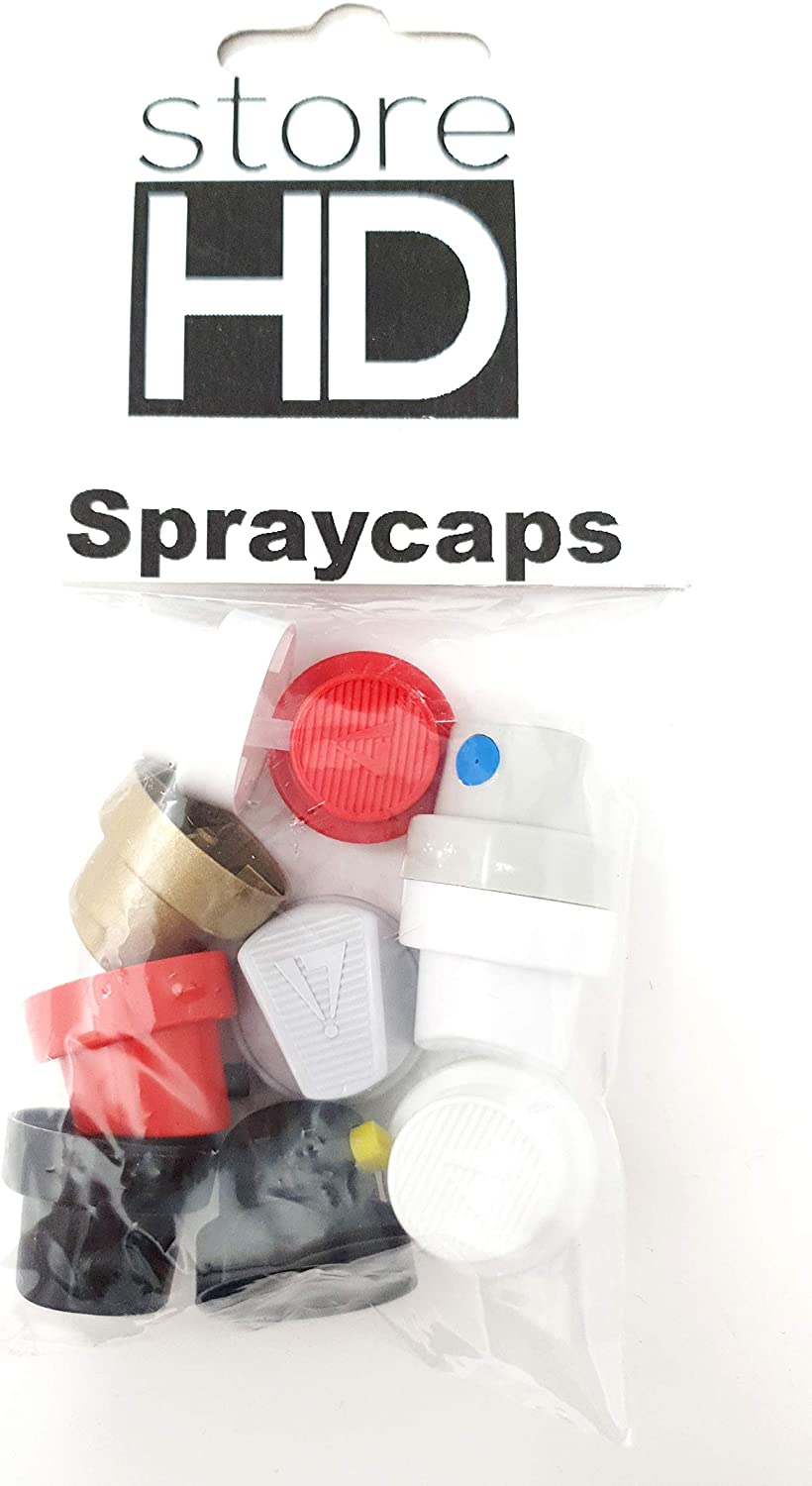 Montana Black Spray Can Set Basic Colours + Spare Spray Heads caps