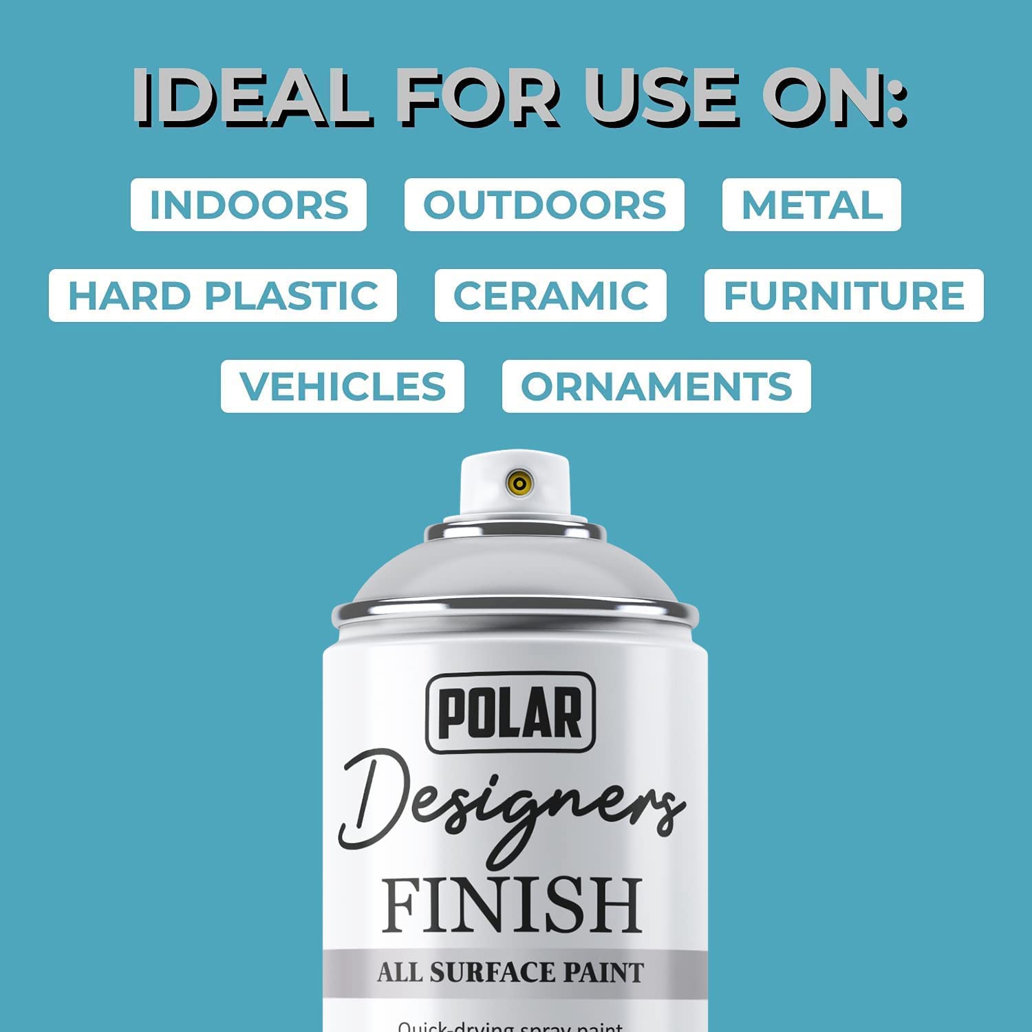 Polar Designers Finish All Surface Spray Paint features