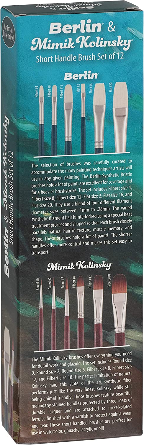 Creative Mark Berlin & Mimik Kolinsky Hair Professional Paint Brush Set back
