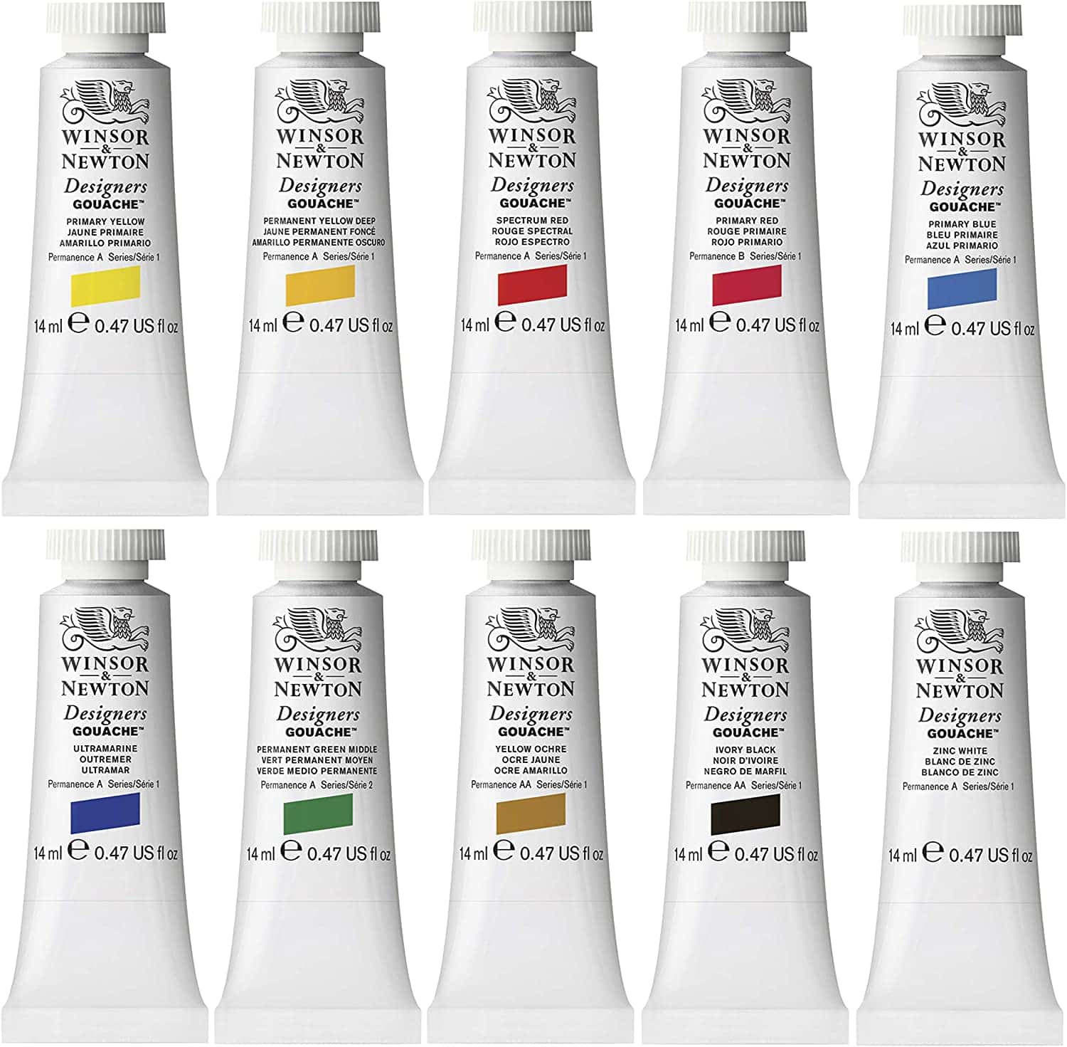 Winsor & Newton Designers' Gouache Introductory Paint Set opened