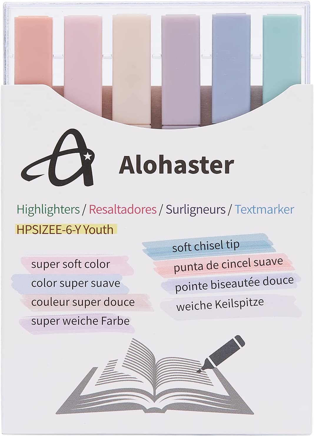 lohaster HPSIZEE Aesthetic Cute Bible Highlighters Mild Assorted Colors With Soft Chisel Tip back