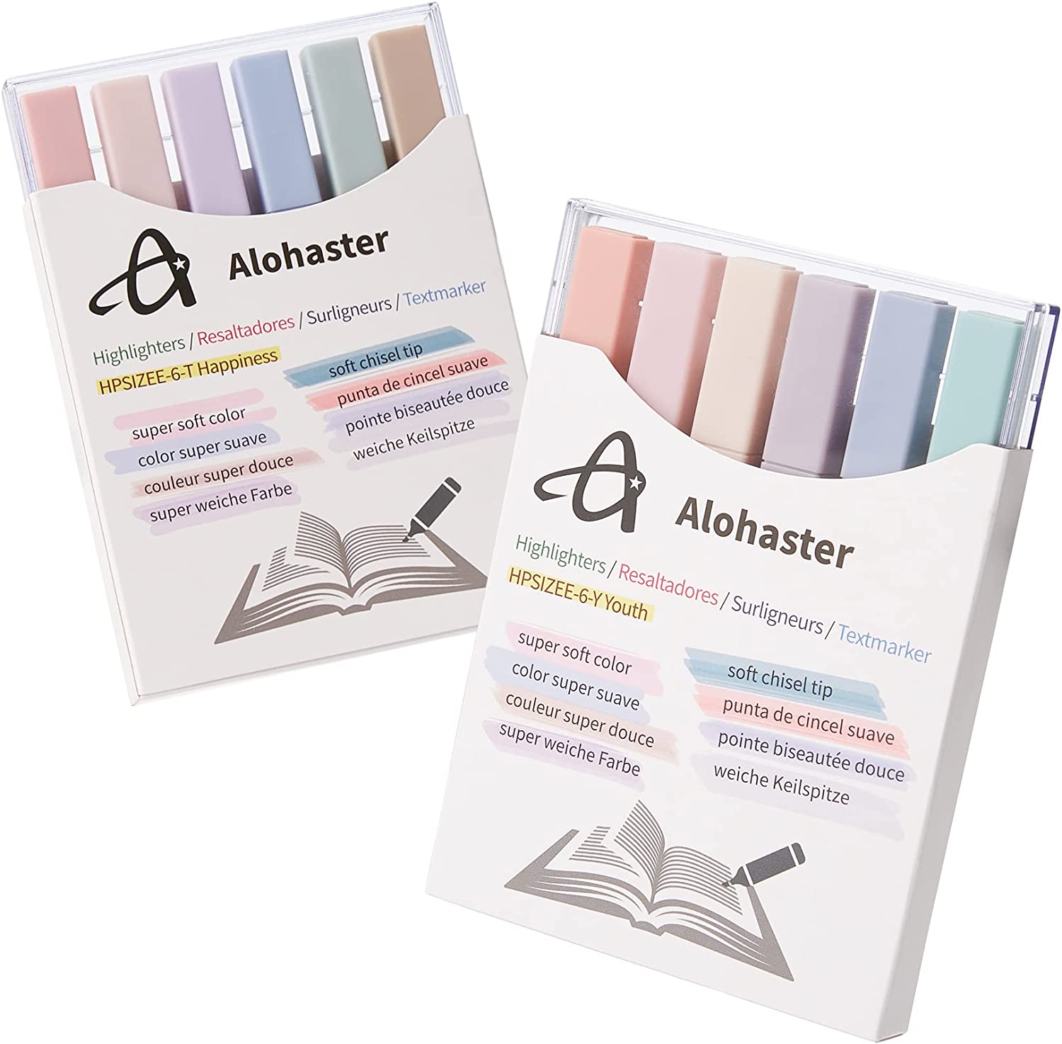 lohaster HPSIZEE Aesthetic Cute Bible Highlighters Mild Assorted Colors With Soft Chisel Tip