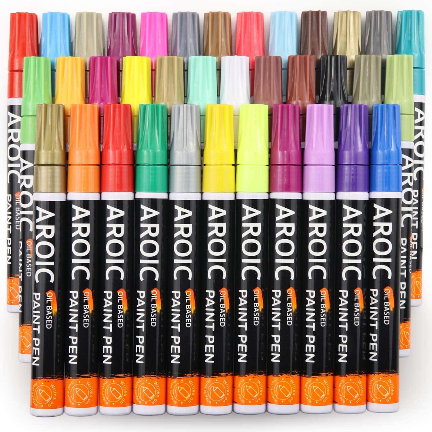 Aroic, 36 Pack Paint Pens for Glass Painting