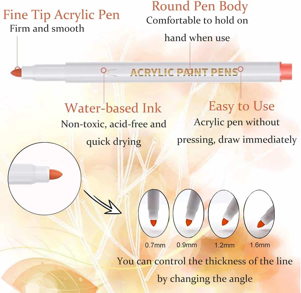 Funnasting Acrylic Pens For Glass painting features