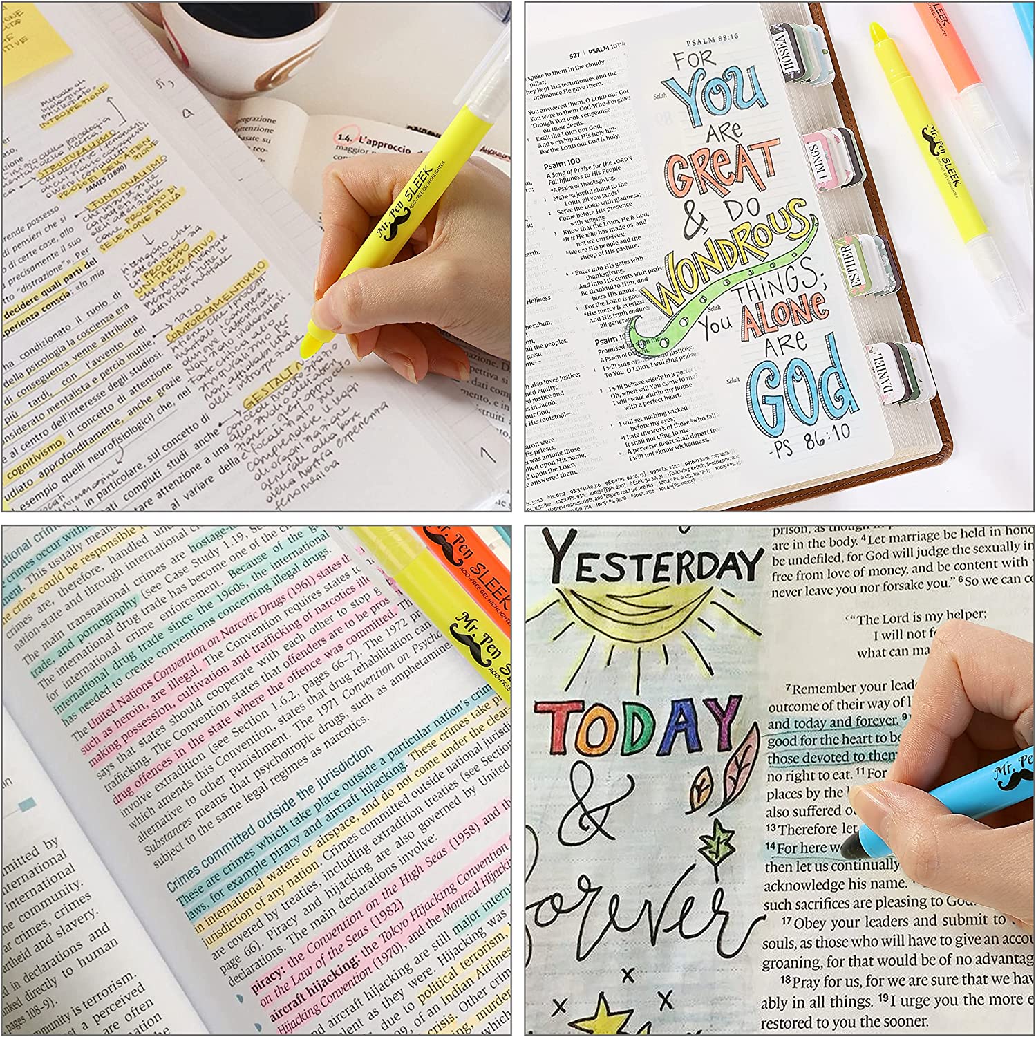 Mr. Pen No Bleed Gel Highlighter, Bible Highlighters in use
