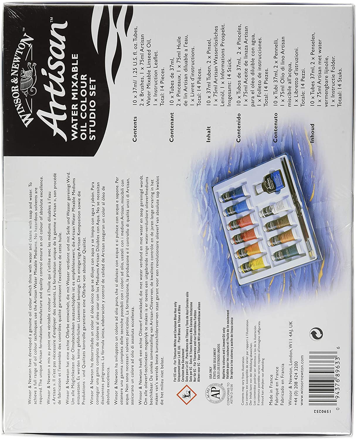 Winsor & Newton Artisan Water Mixable Oil Color Paint back