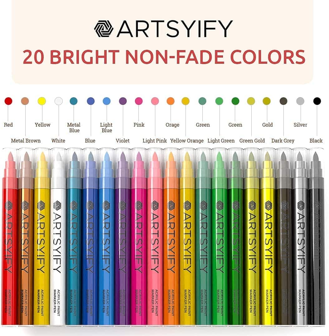 ARTSYIFY Acrylic Markers Paint Pens close up