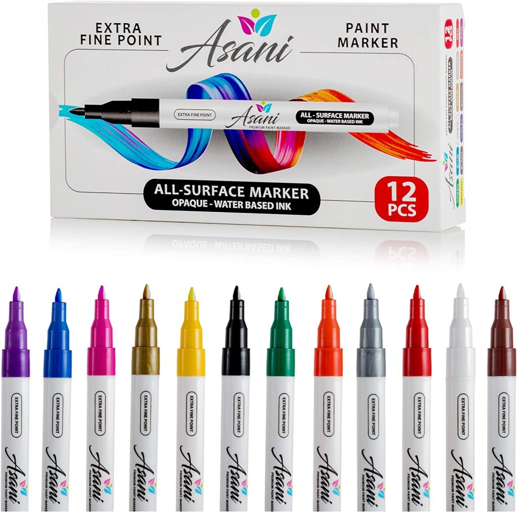 Asani Paint Pens Acrylic Markers Set (12-Color) main image