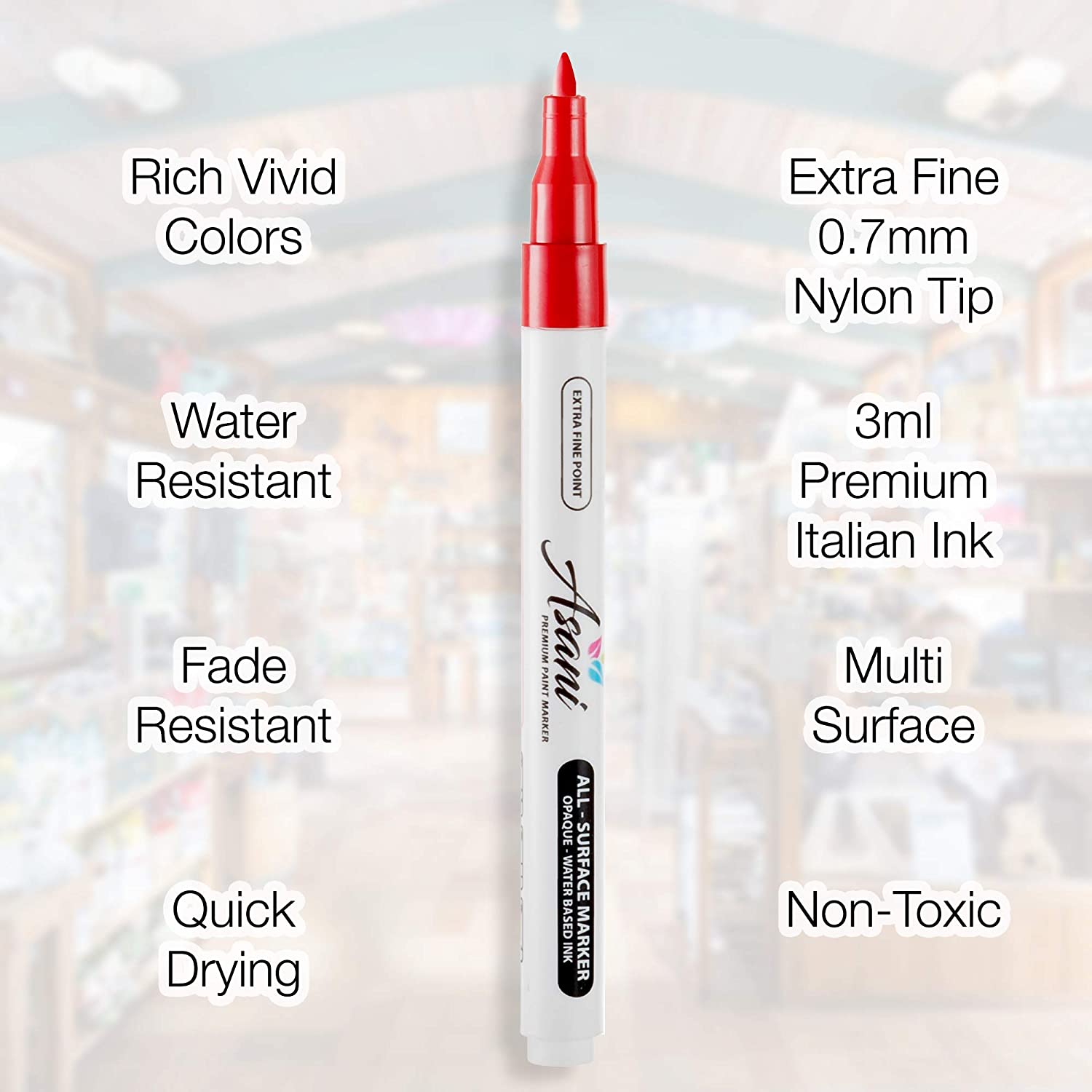 Asani Paint Pens Acrylic Markers Set (12-Color) styles