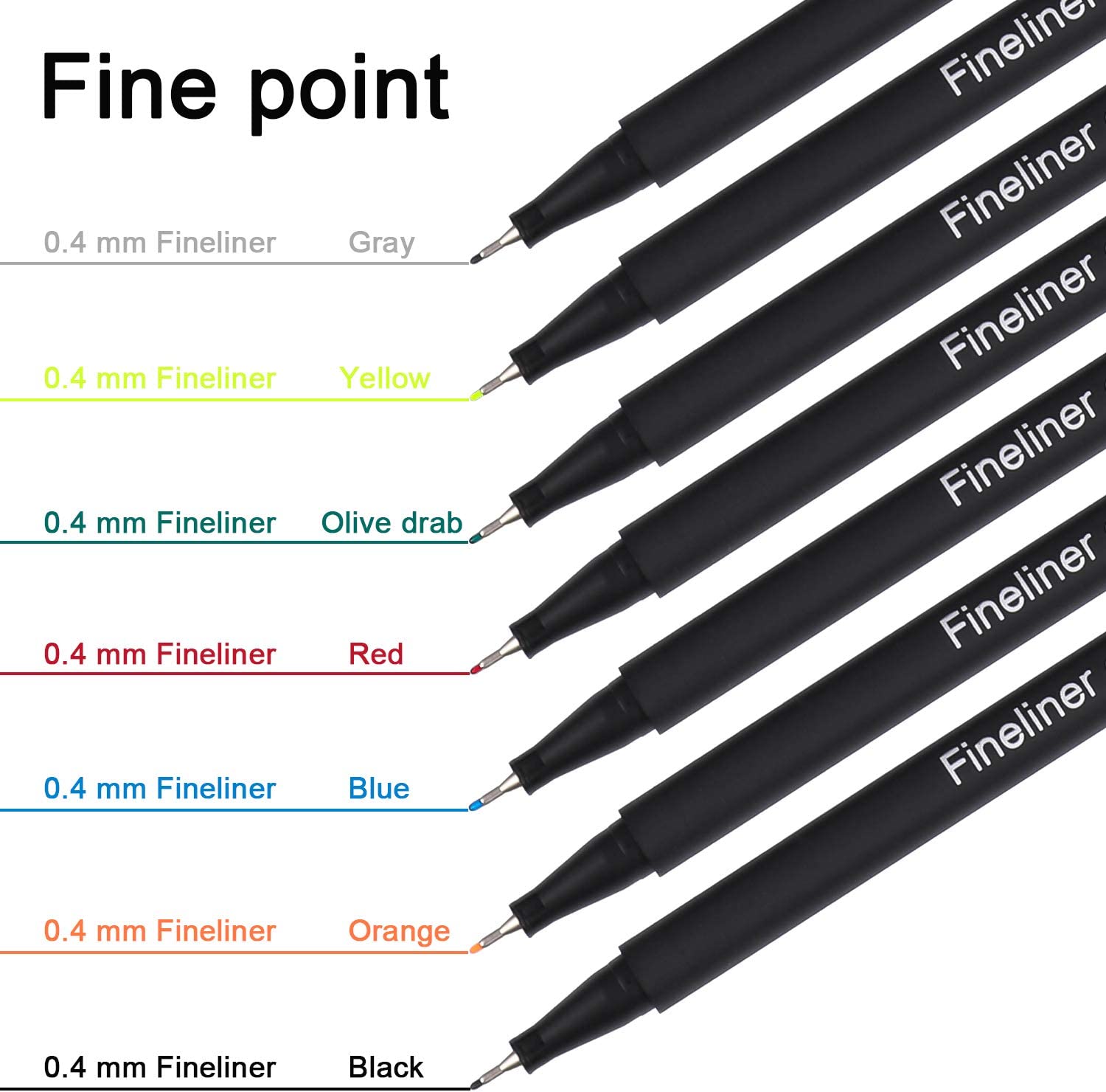 Dyvicl Fineliner Fine Point Pens fine tip