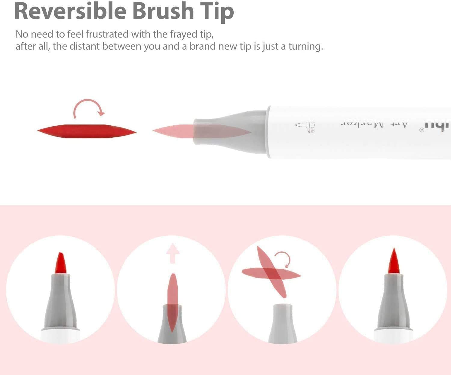 Ohuhu Alcohol Brush Markers tip