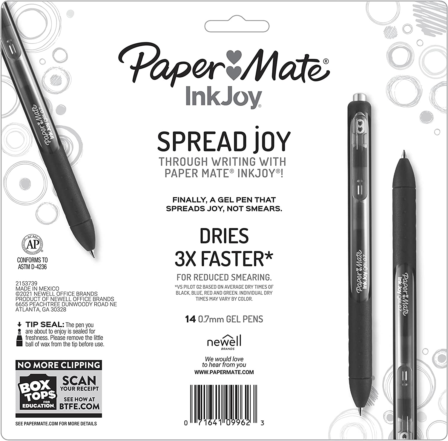 Paper Mate Gel Pens box