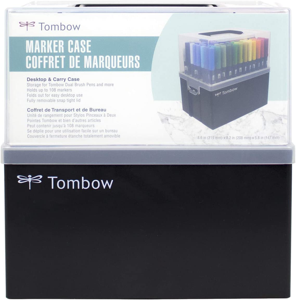 Tombow 56179 108 Piece Dual Brush Pen Set in Marker Case box
