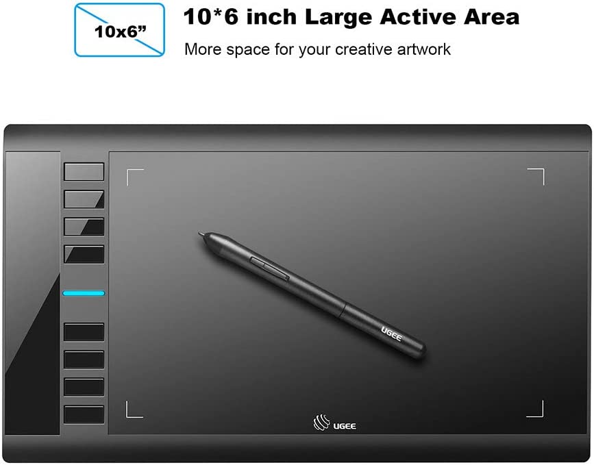 Ugee m708 graphics tablet area