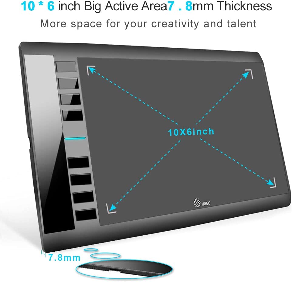 Ugee m708 graphics tablet features
