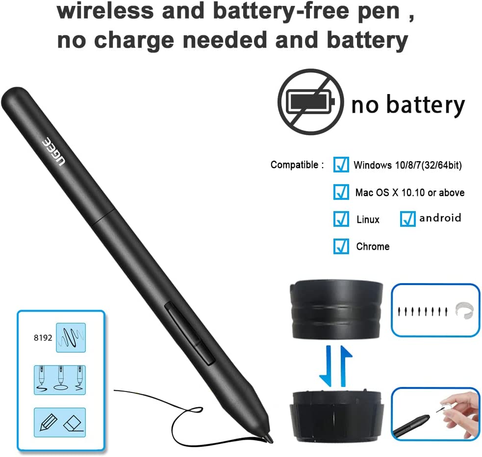 Ugee m708 graphics tablet pen