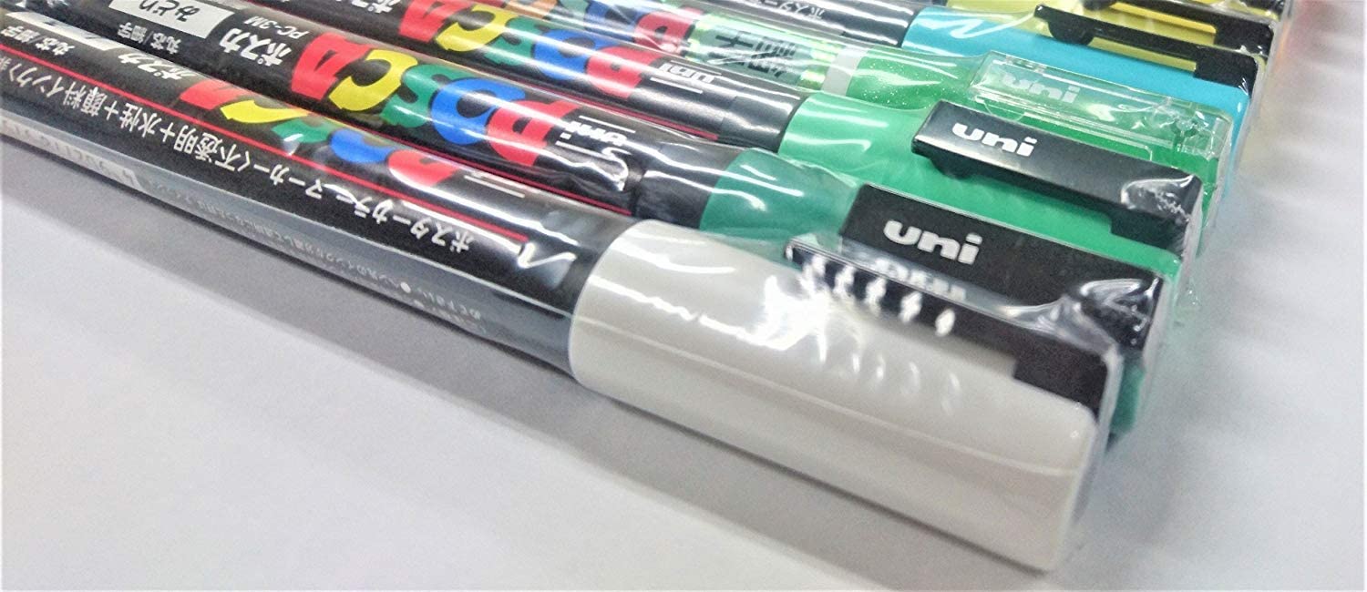 Uni Posca Paint Marker Pen packaging close up